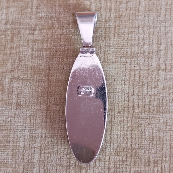 Sterling Silver Turquoise Teardrop Pendant - Picture 3 of 6